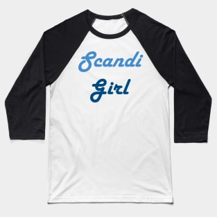 Scandi Girl Blue Two Tone Baseball T-Shirt